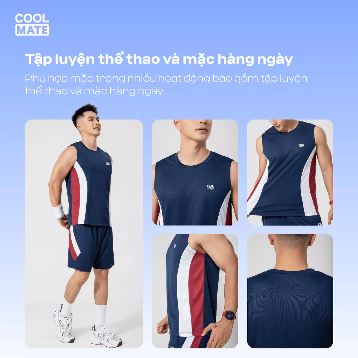 Áo sát nách Tank top nam thể thao Teamwear Pickleball Promax Flexline Active thoáng khí Coolmate
