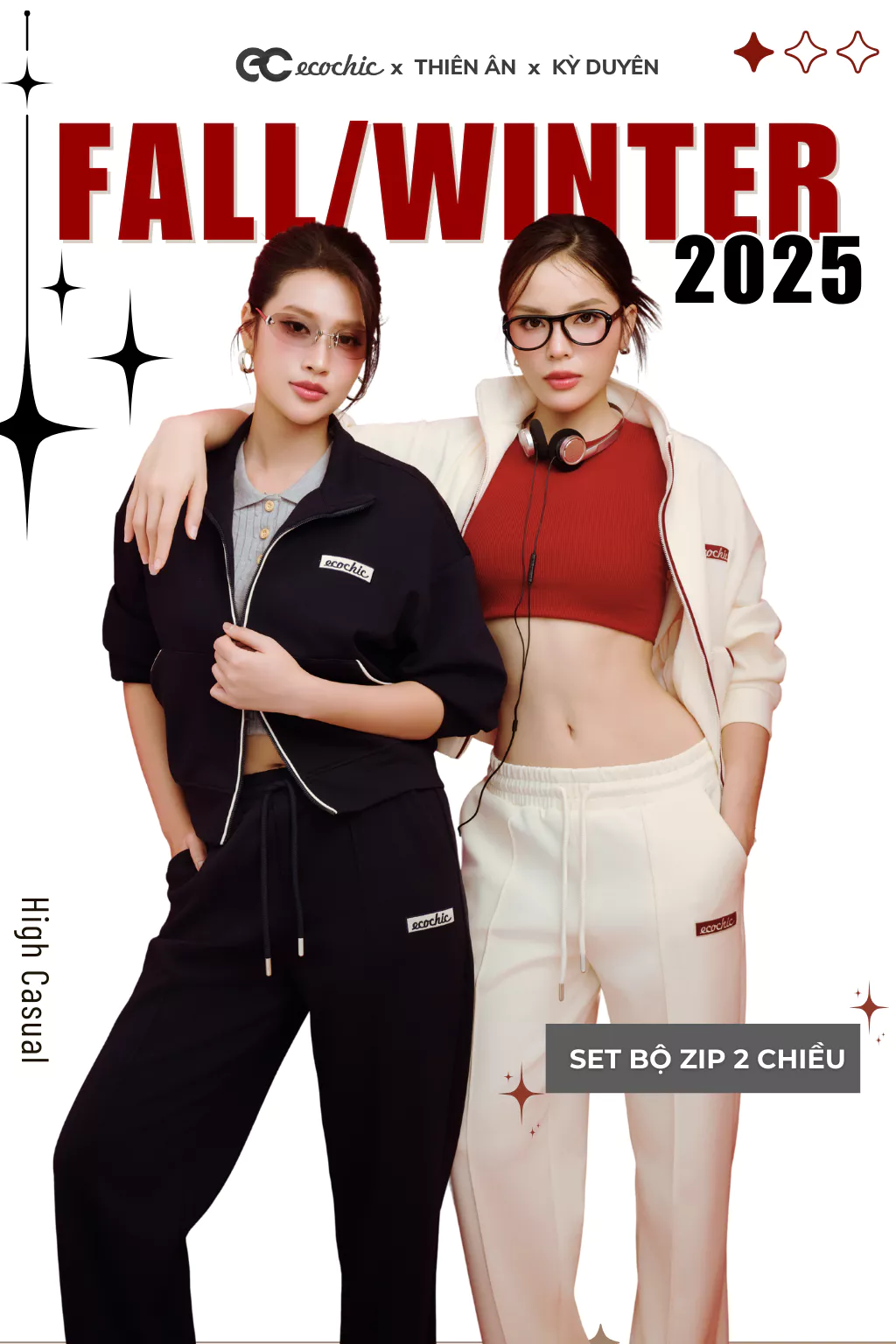 Set Bộ ECOCHIC AURORA GRACE Áo Polo Khoá Zip 2 Chiều Chất Liệu Cao Cấp Mềm Mịn Chính Hãng B182