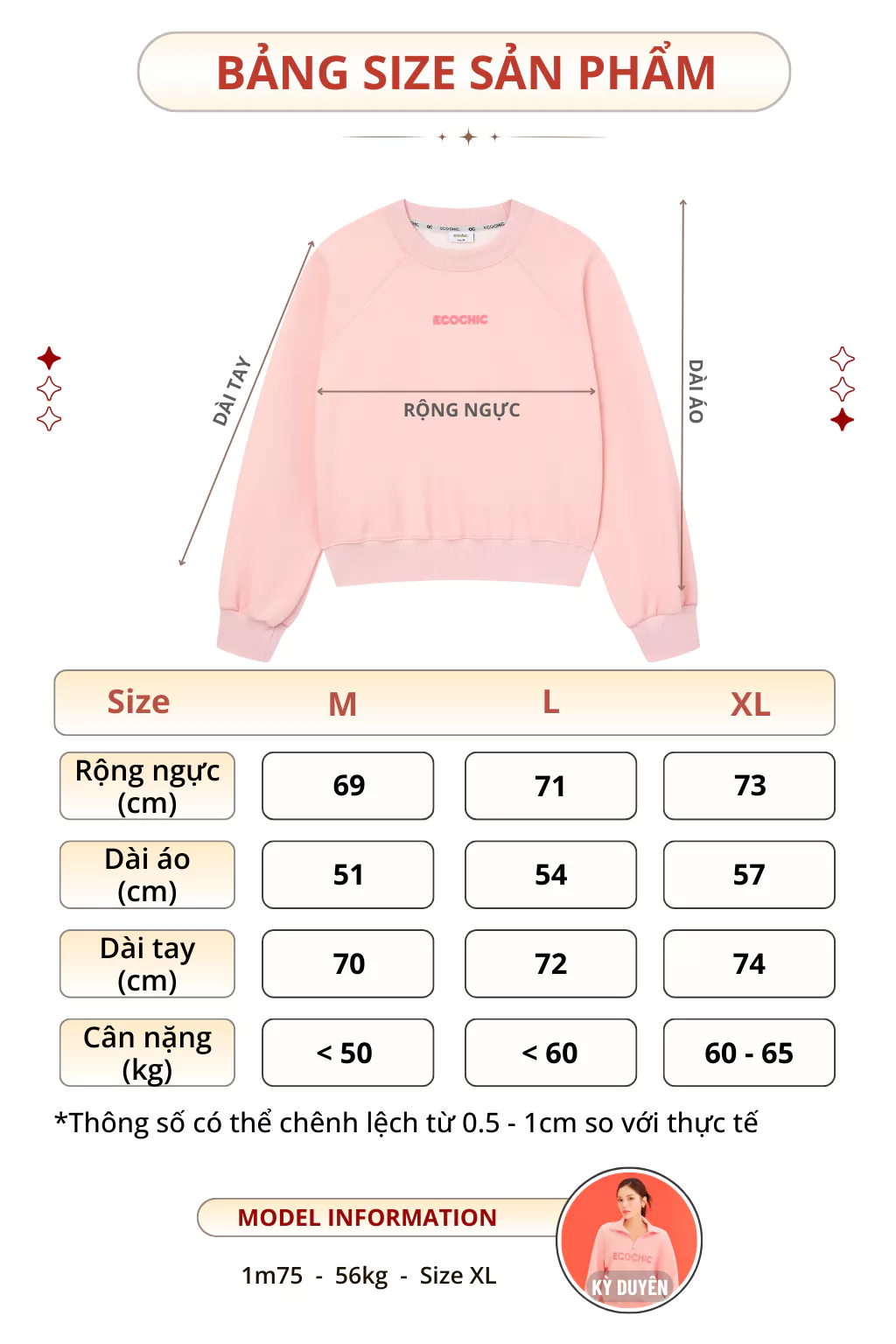 Áo Sweater ECOCHIC ARCTIC BLOOM Basic Cổ Tròn Logo Ngực Chất Liệu Nỉ Hai Da Cao Cấp Chính Hãng B192
