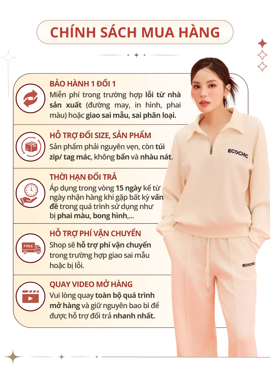 [LINK SALE]Set Bộ Dài ECOCHIC B191 Áo Crop Halfzip Quần Suông Dây Rút Cạp Cao Chất Liệu Vải Sợi Xaomi Cao Cấp Chính Hãng
