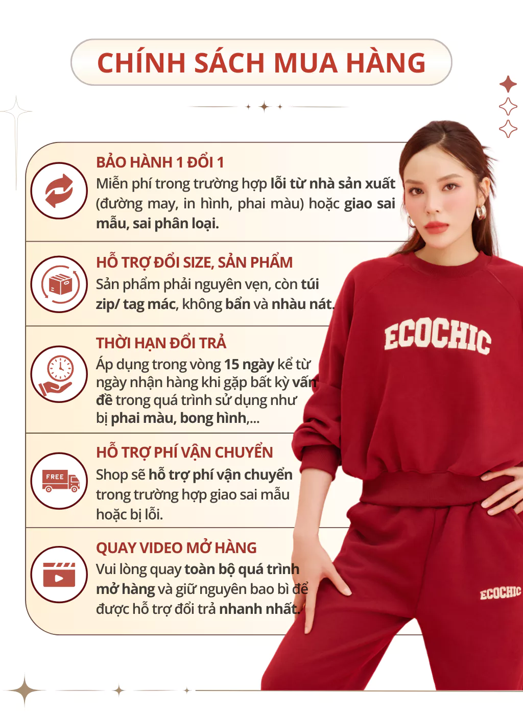Set Bộ ECOCHIC CRIMSON WINTER Áo Sweater Quần Jogger Bo Gấu Chất Liệu Nỉ Hai Da Cao Cấp B187