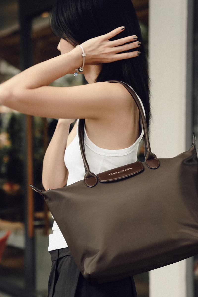 Túi xách Floralpunk City Tote Bag - Brown - Chất liệu Nylon cao cấp không thấm nước - Đeo vai / xách tay