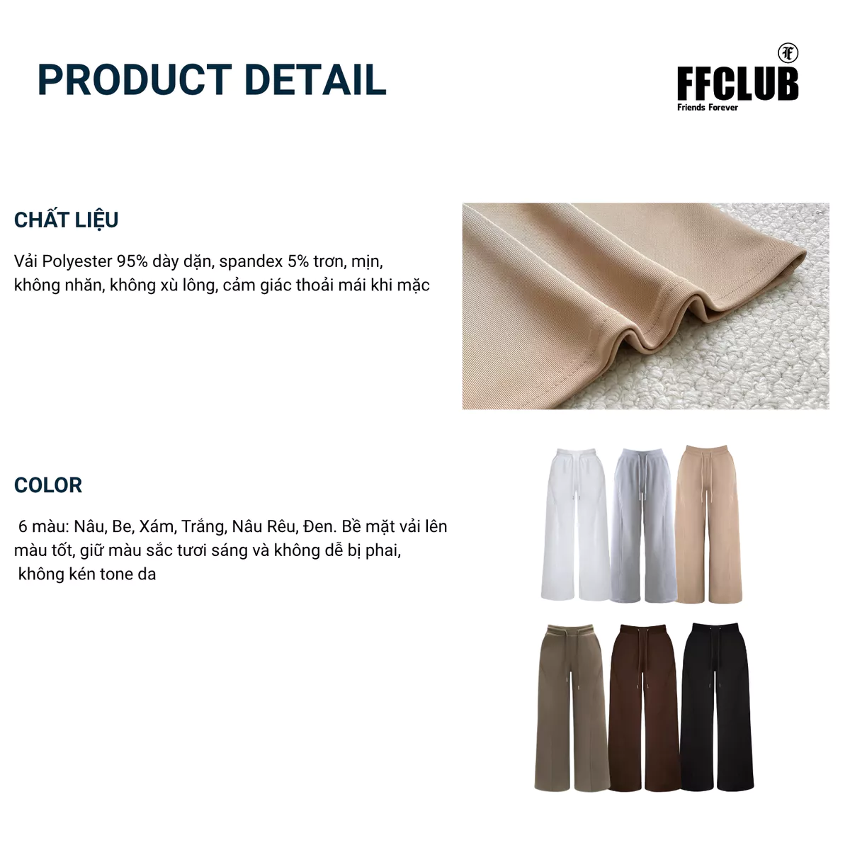 FFCLUB - Quần dài ống suông POLY phối gân