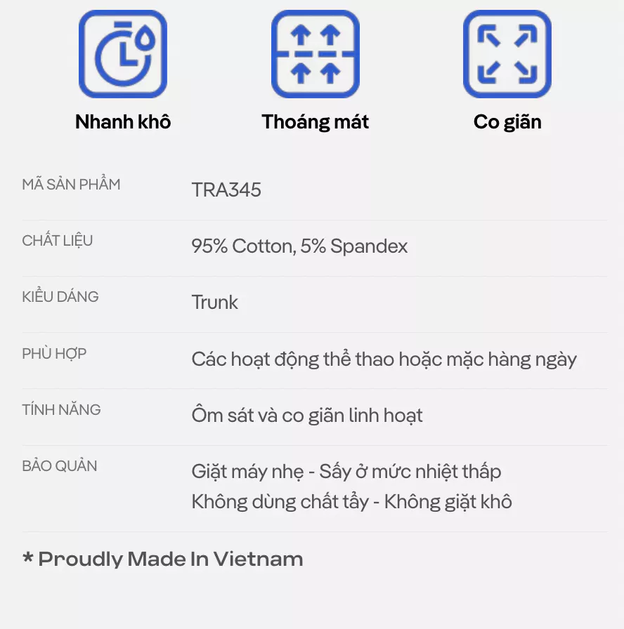[MUA 3 TẶNG 1 QUẦN LÓT BẤT KÌ]Combo 3 Quần Lót Trunk Cotton Stretch vải mềm mịn, thoáng khi cạp dệt logo Coolmate