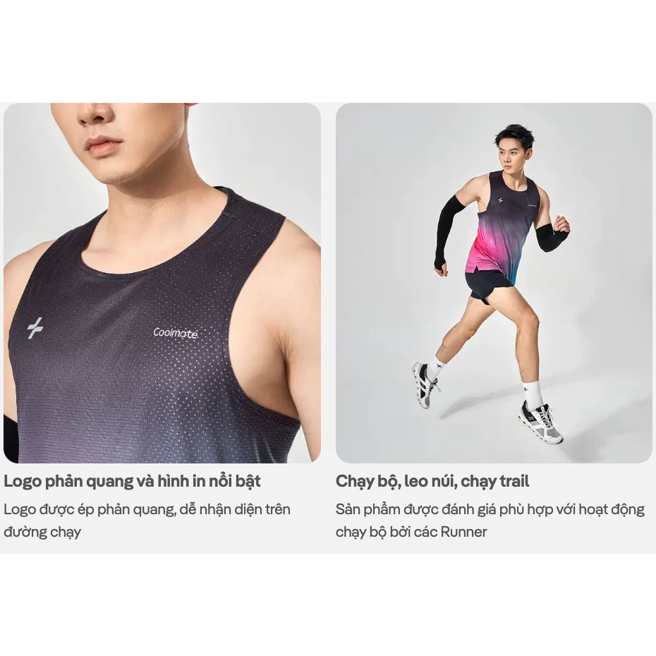 Áo Singlet chạy bộ áo thể thao running thoáng khí thấm hút Coolmate[OUTLET - không đổi trả]