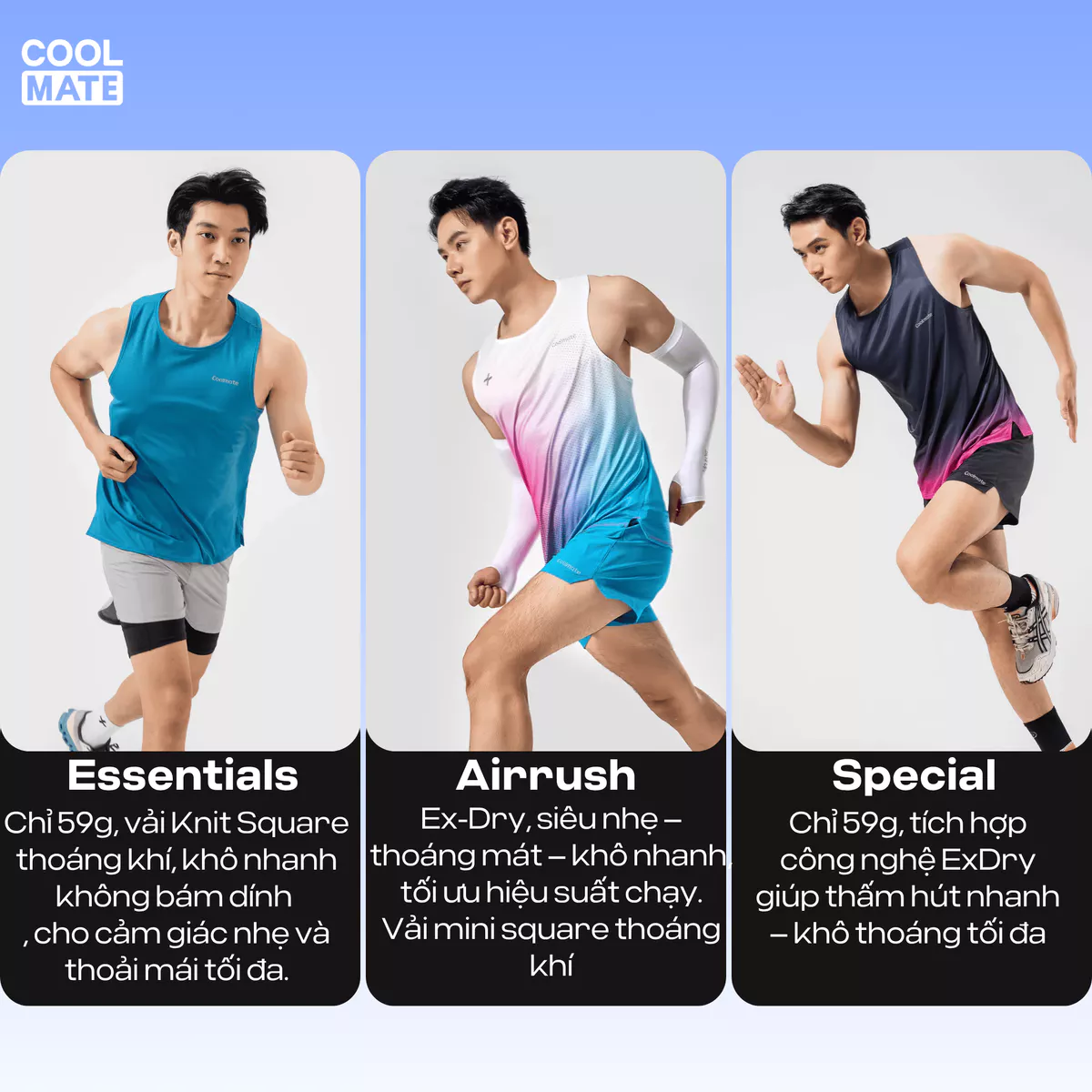 Áo Singlet chạy bộ áo thể thao running thoáng khí thấm hút Coolmate[OUTLET - không đổi trả]