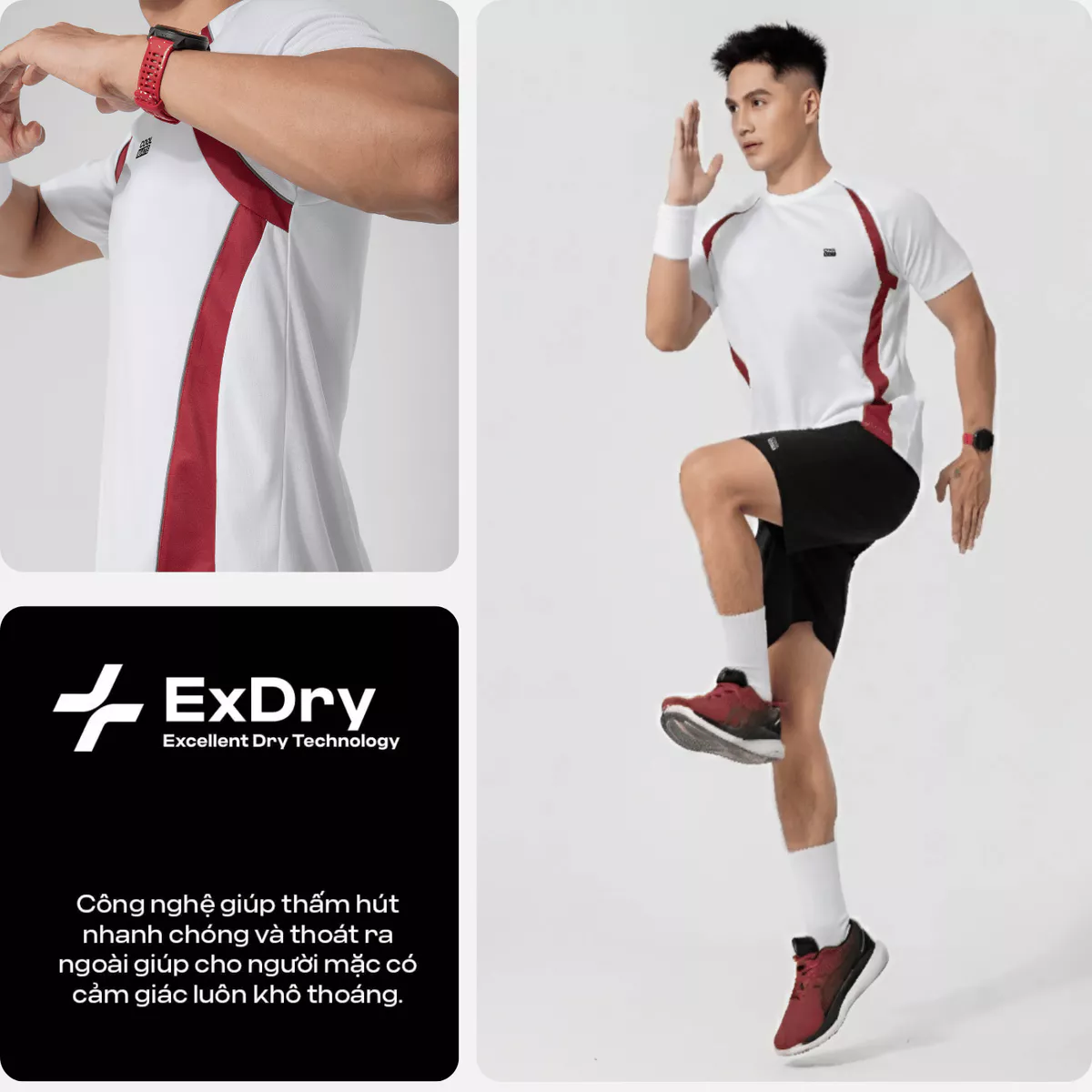 Set thể thao Pickleball Áo thun Teamwear Flexline Active +Quần short 5inch Essentials Coolmate