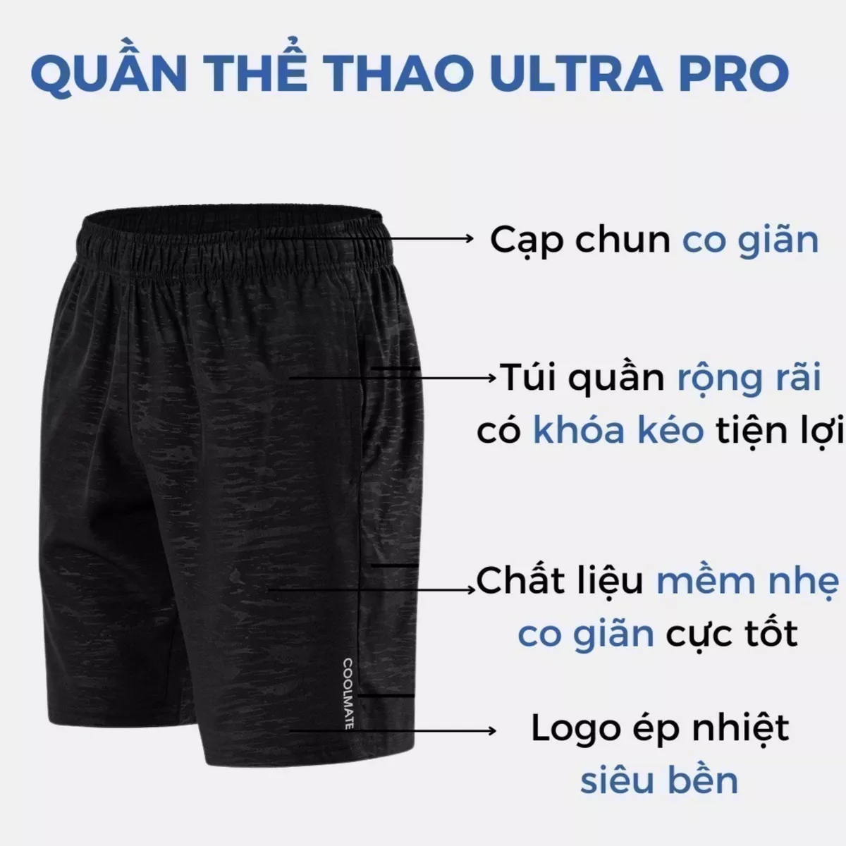 Combo 2 quần short thể thao nam Ultra pro thoáng khí Coolmate