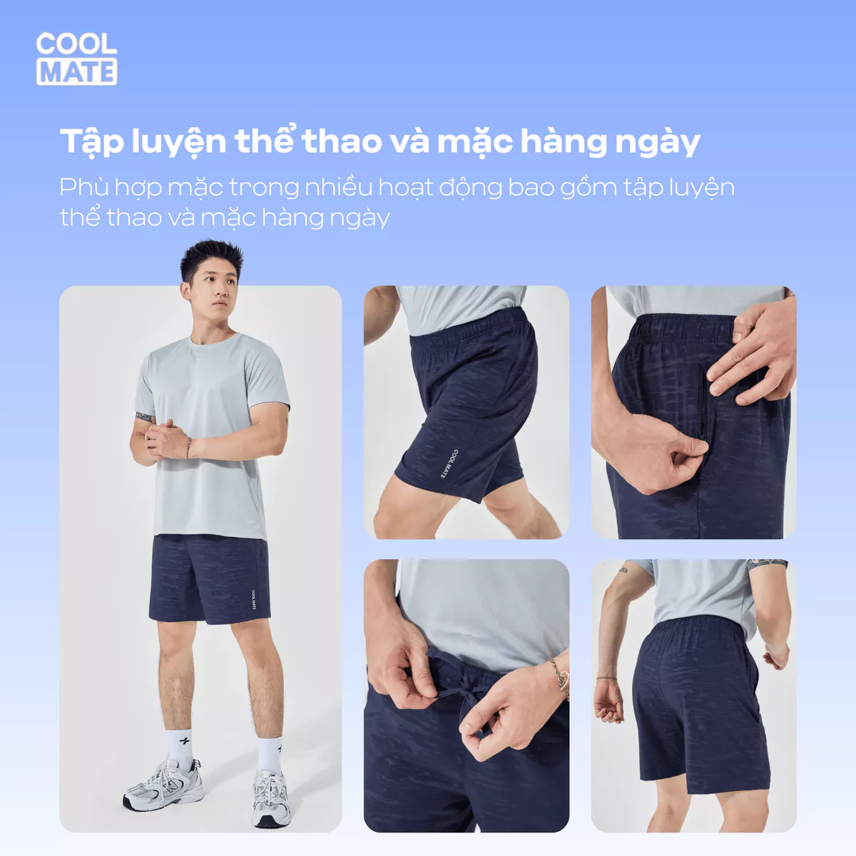 Combo 2 quần short thể thao nam Ultra pro thoáng khí Coolmate