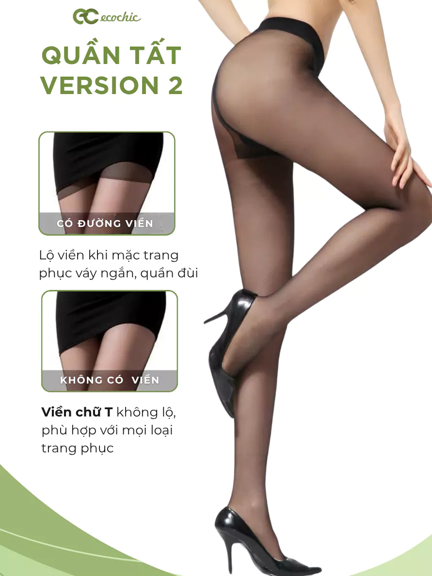 Quần Tất Da Chân ECOCHIC Siêu Mỏng Mịn Che Khuyết Điểm Chống Xước Rách Thon Gọn Chân Ver 2 A686 A685