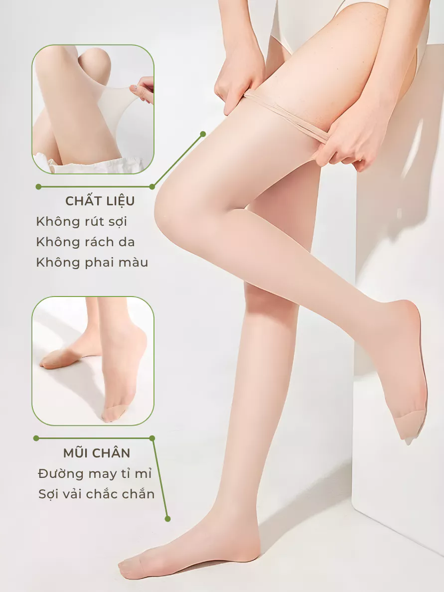 Quần Tất Da Chân ECOCHIC Siêu Mỏng Mịn Che Khuyết Điểm Chống Xước Rách Thon Gọn Chân Ver 2 A686 A685