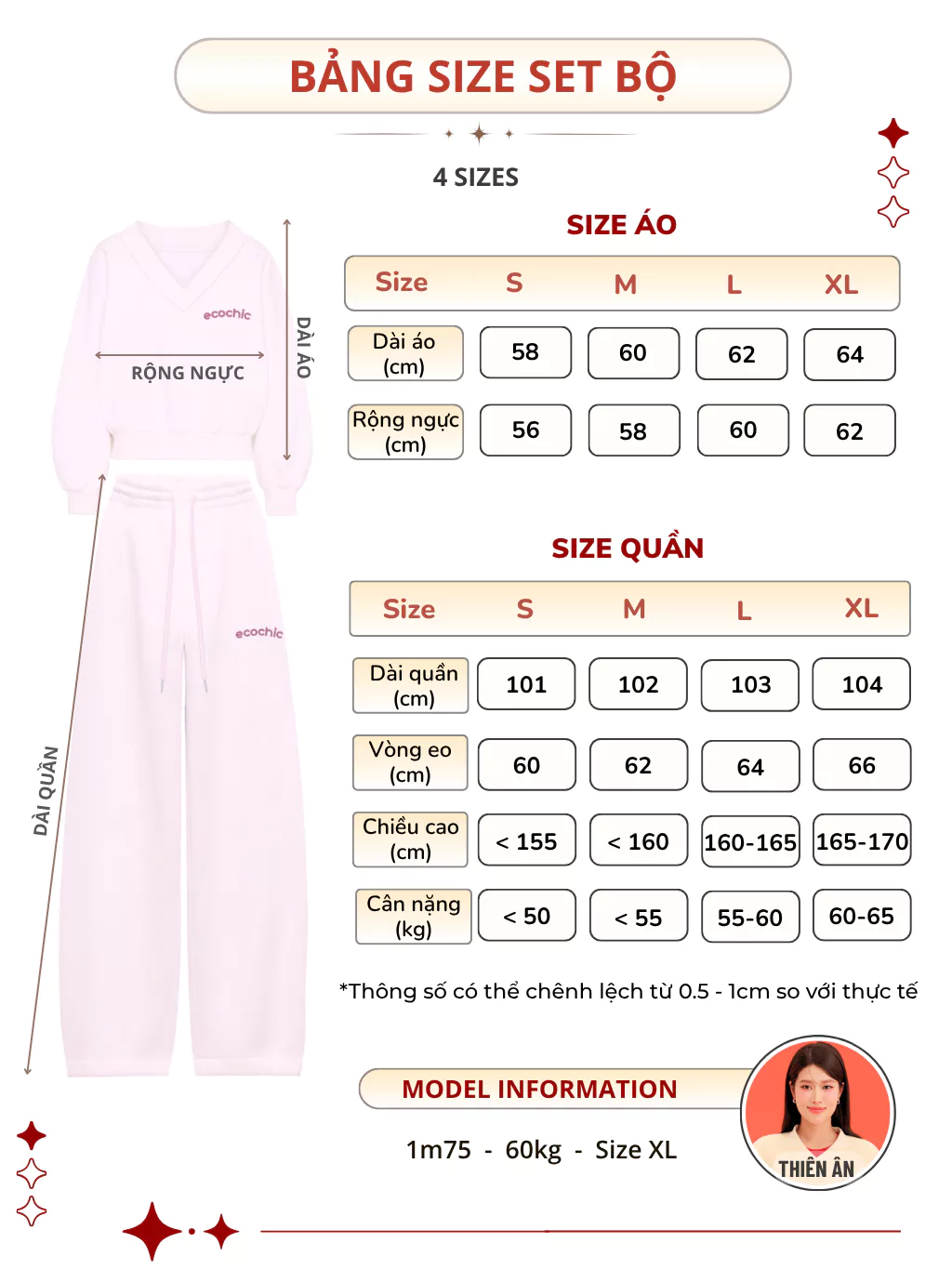 Set Bộ ECOCHIC SILENT LUXE Áo Cổ Tim Basic Quần Suông Cạp Cao Chất Liệu Vải Thun Cosy Sọc Chính Hãng B184
