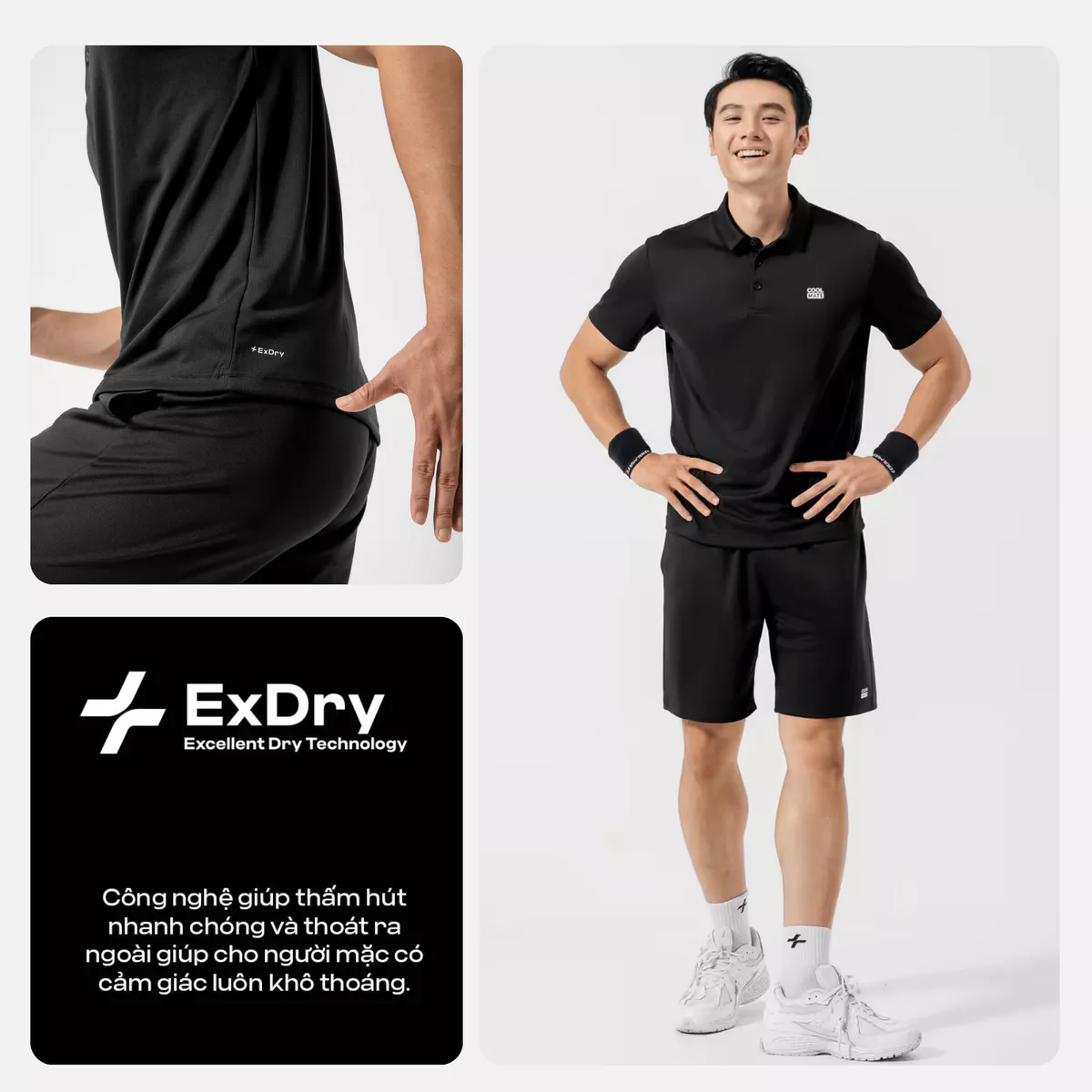 Áo Polo thể thao nam ProMax-S1, Áo thể thao đa năng Gym Chạy bộ Pickleball Tennis thoáng khí Coolmate