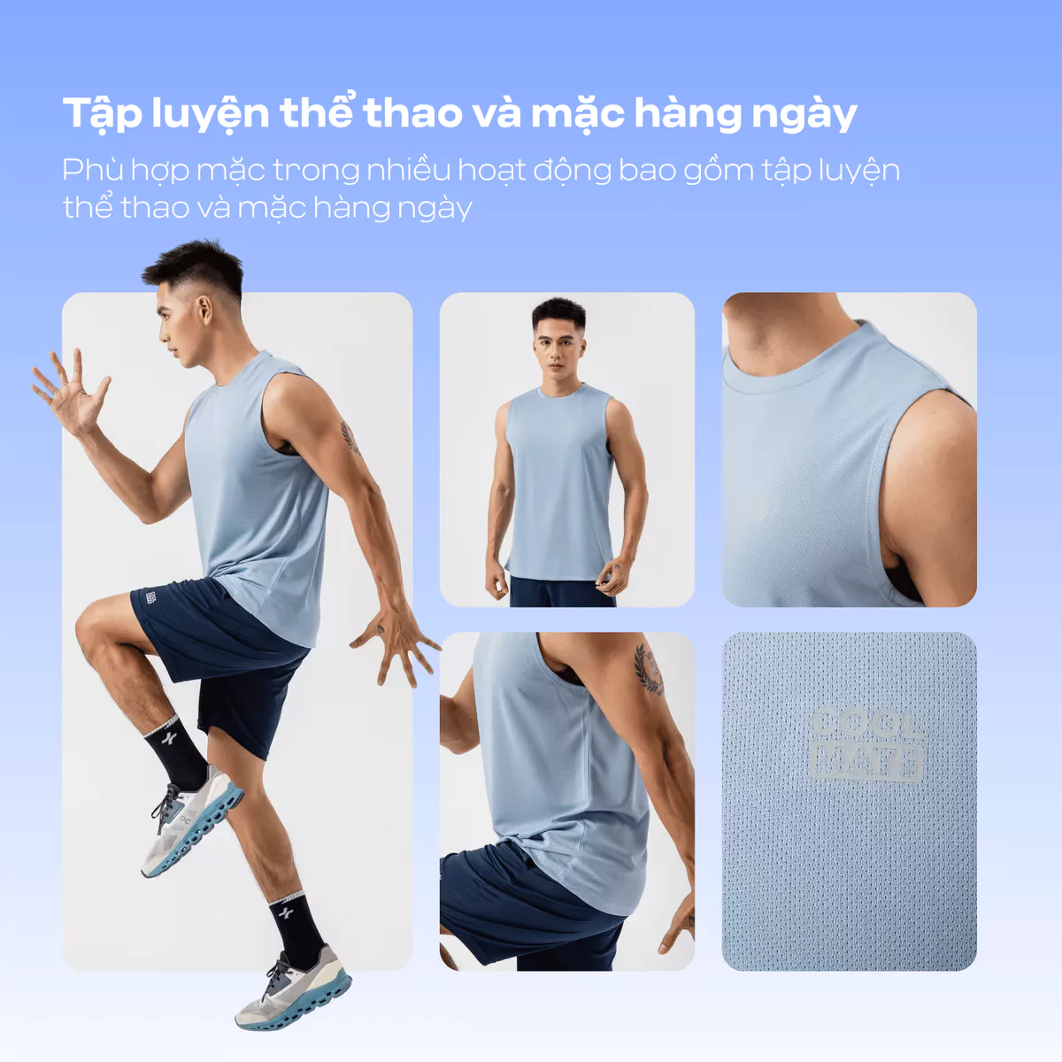 Áo sát nách Sleeveless tanktop thể thao Active Essentials thấm hút tốt vải thoáng mát Coolmate