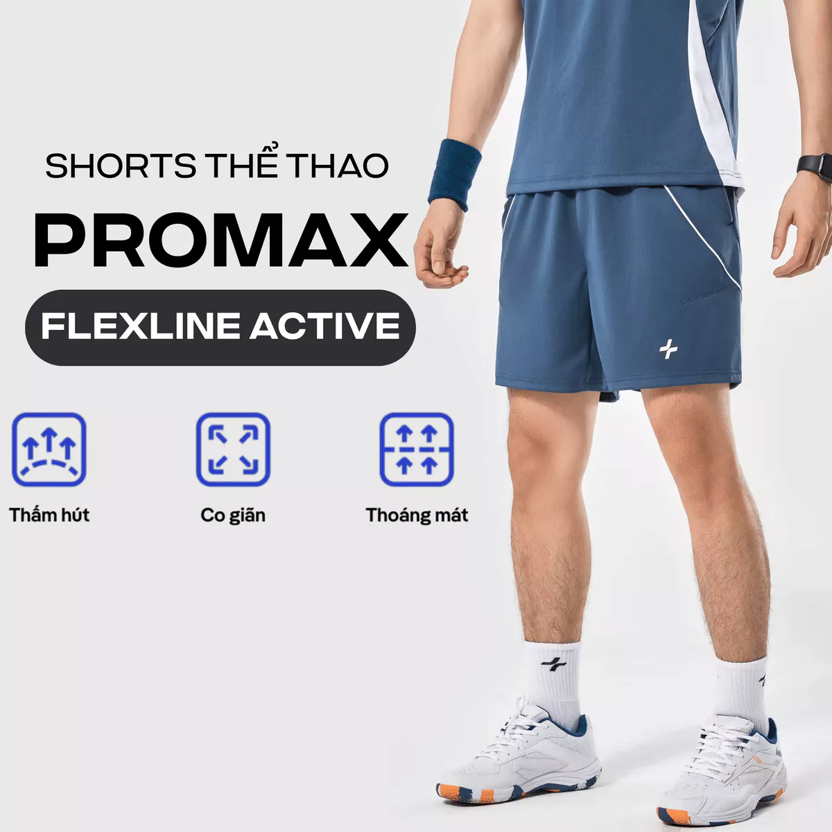 Quần Short thể thao nam Pickleball Tennis Promax FlexLine Active thoải mái thấm hút TỐT Coolmate