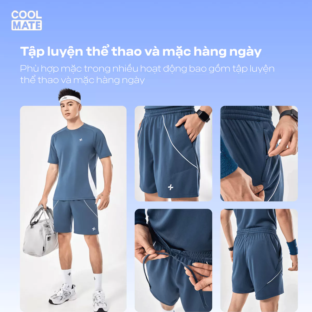 Quần Short thể thao nam Pickleball Tennis Promax FlexLine Active thoải mái thấm hút TỐT Coolmate