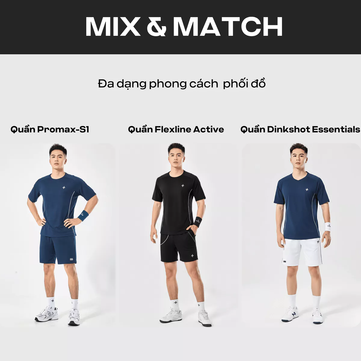 Áo thun Tshirt thể thao nam Pickleball Tennis FlexLine Active thấm hút, thoáng khí, Coolmate