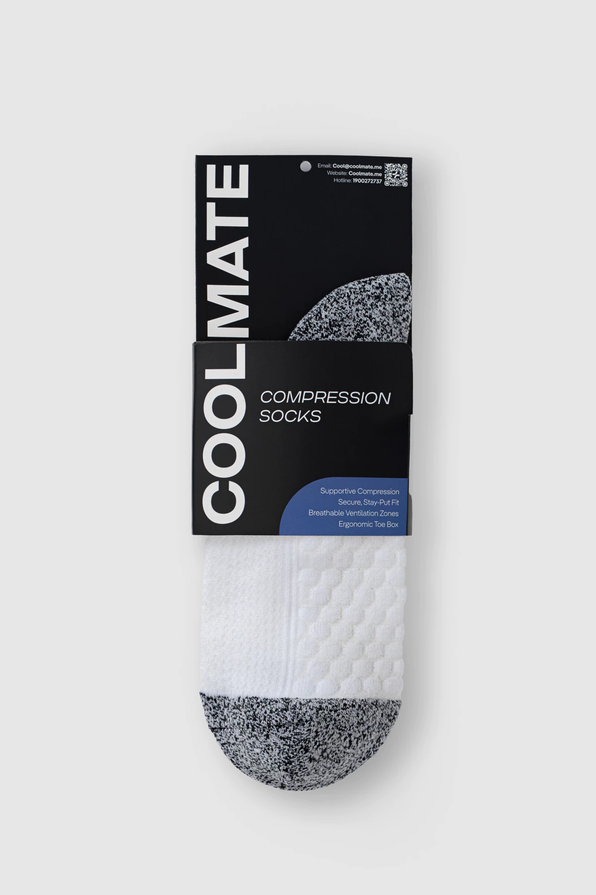 Tất Vớ thể thao unisex chạy bộ Grip Compression Cushion Socks Coolmate