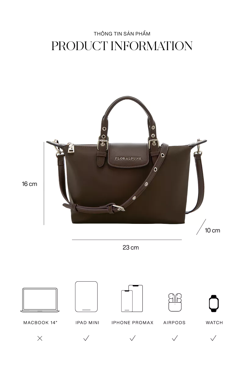 Túi Xách Floralpunk City Shopper Small - Màu Nâu - Chất liệu Nylon cao cấp - Đeo chéo/Xách tay