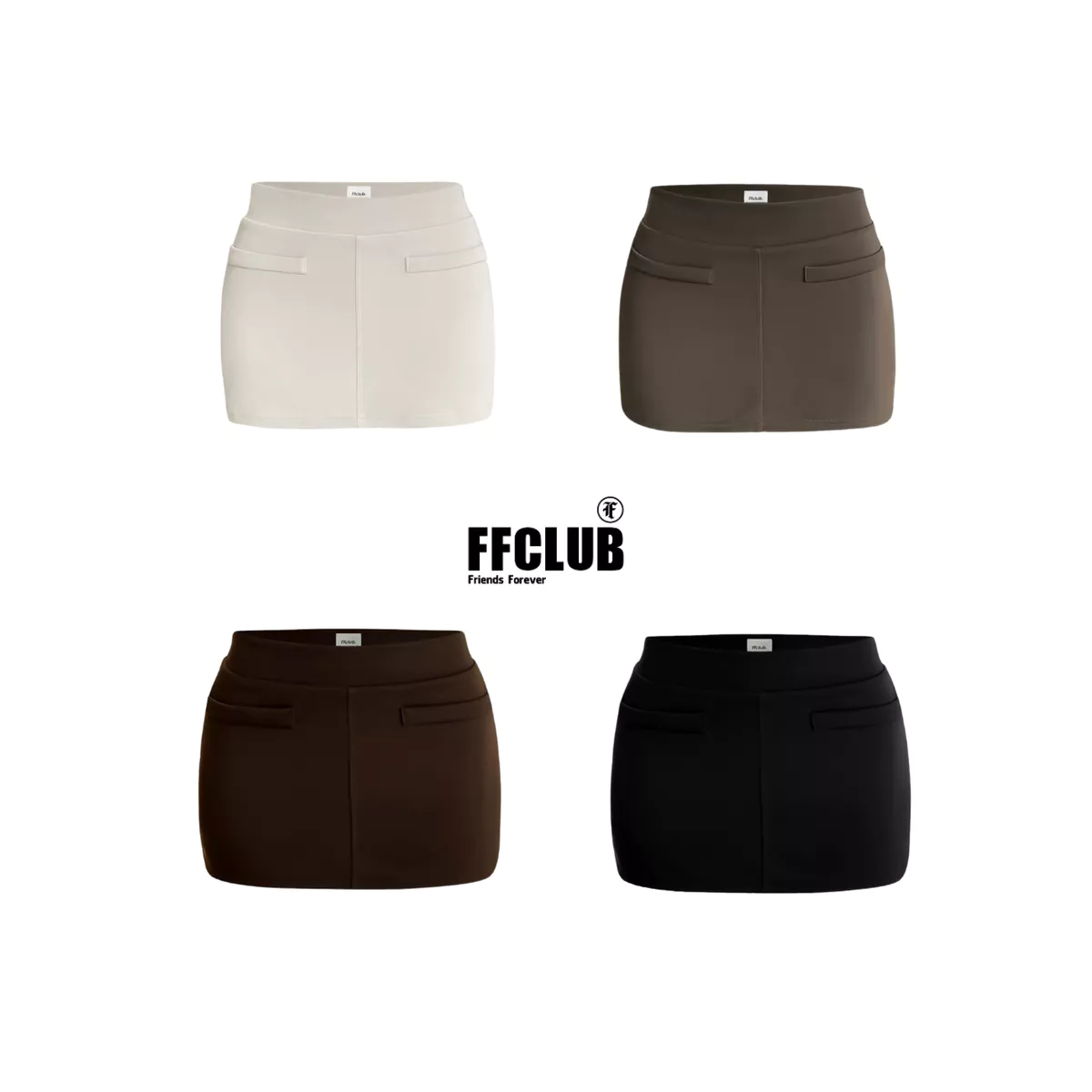 [XÃ KHO] Áo lệch vai BISCUIT & Chân váy Poly 2 lớp FFCLUB