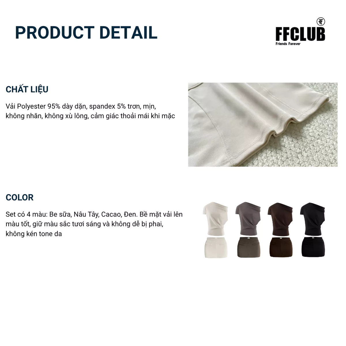 [XÃ KHO] Áo lệch vai BISCUIT & Chân váy Poly 2 lớp FFCLUB
