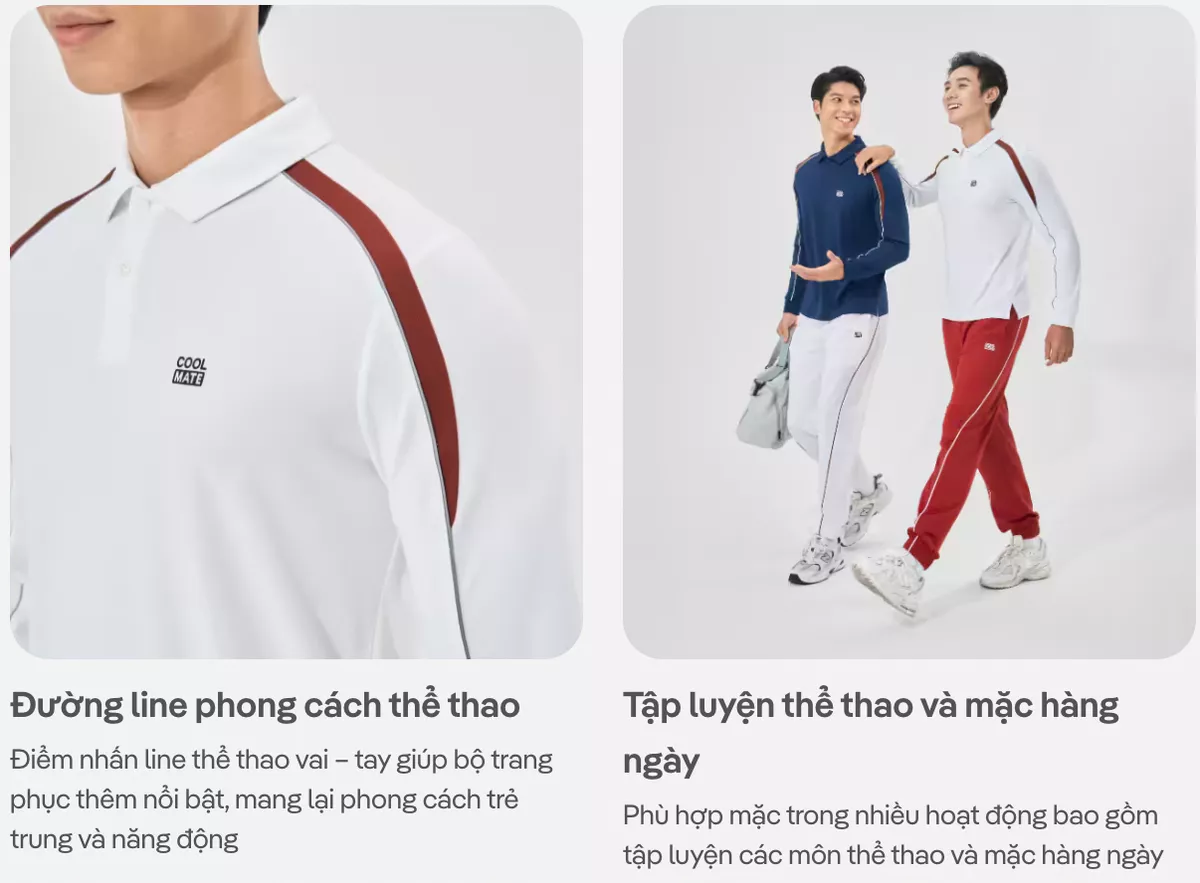 [MUA 2 GIẢM 5%]Áo polo dài tay thể thao Teamwear Pickleball Promax Flexline Active thấm hút, giữ ấm Coolmate