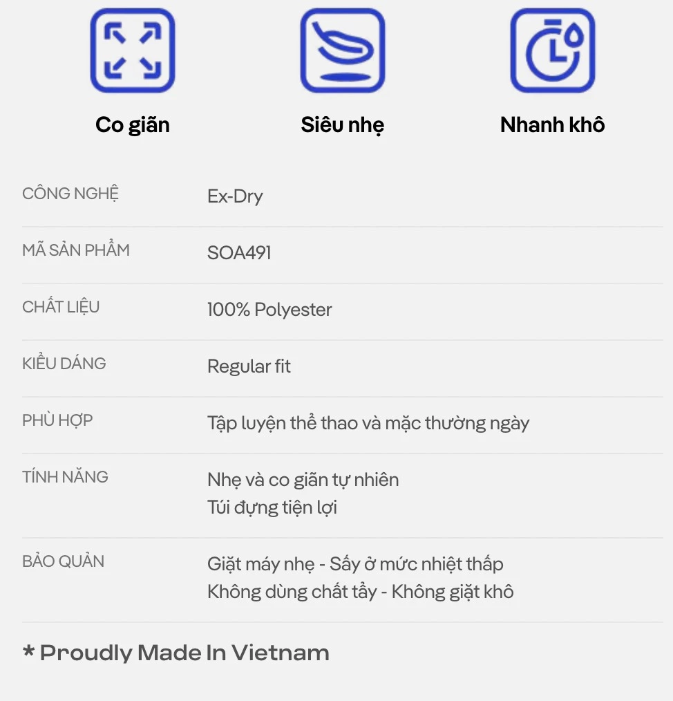 Quần thể thao nam 6inch Pickleball Exdry Essentials thoáng khí, thấm hút tốt Coolmate