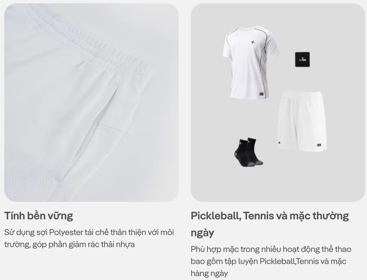 Quần thể thao nam 6inch Pickleball Exdry Essentials thoáng khí, thấm hút tốt Coolmate
