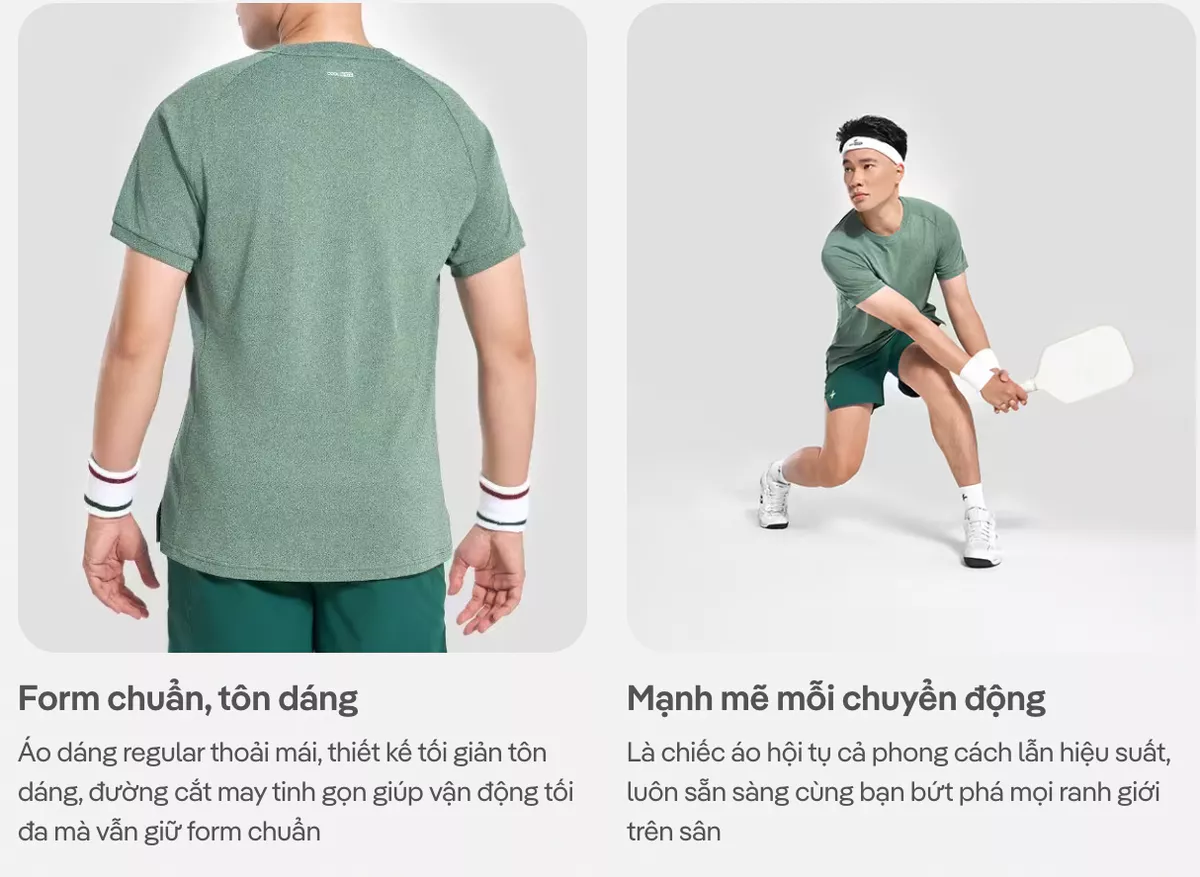 Set đồ bộ thể thao nam Picklebal Áo Drive shot và Quần Exdry Essentials Thoáng khí Coolmate