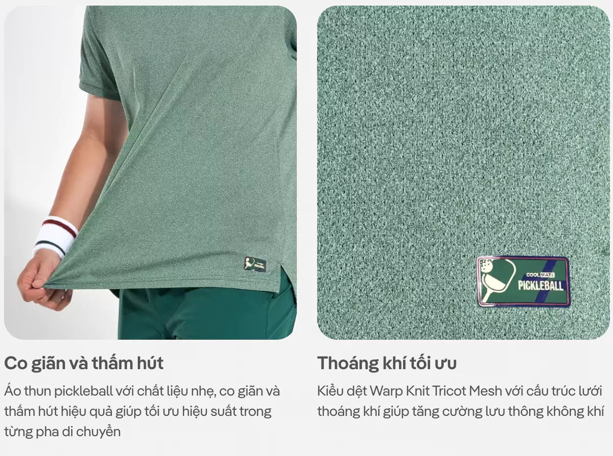 Set đồ bộ thể thao nam Picklebal Áo Drive shot và Quần Exdry Essentials Thoáng khí Coolmate