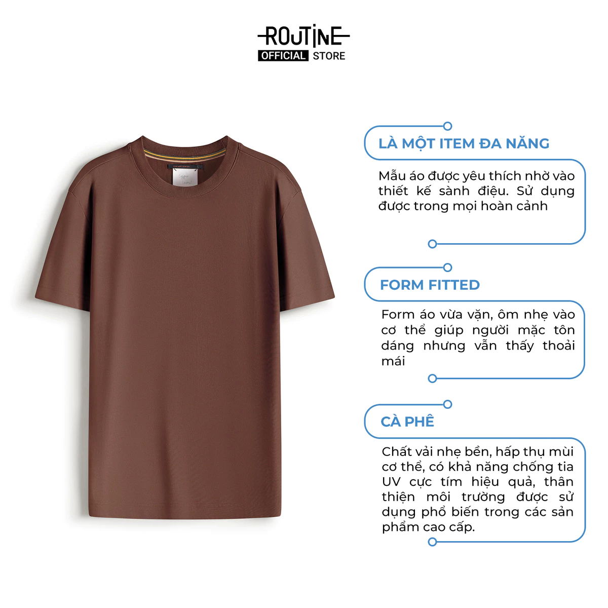 [ĐƠN 699K TẶNG VỚ] Áo Thun Tay Ngắn Vải S.Café Form Fitted - Routine 10S25TSS079