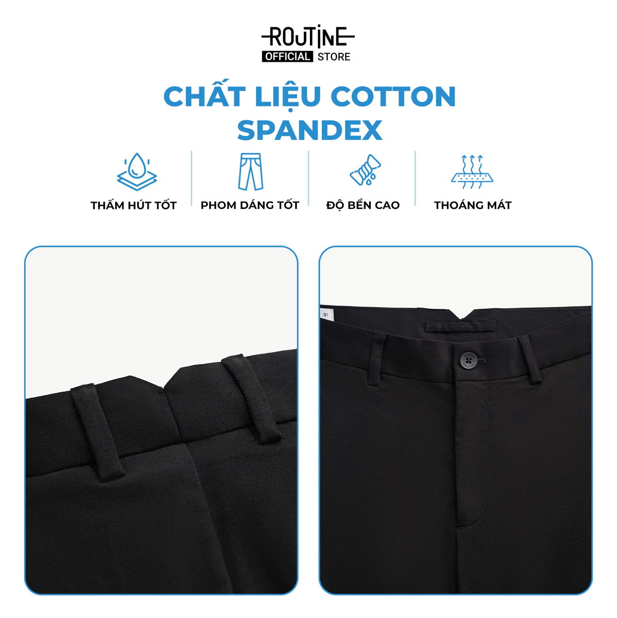 [UP TO 20%++] Quần Kaki Nam Cotton Trơn Form Slim Cropped - Routine 10F25PCA019