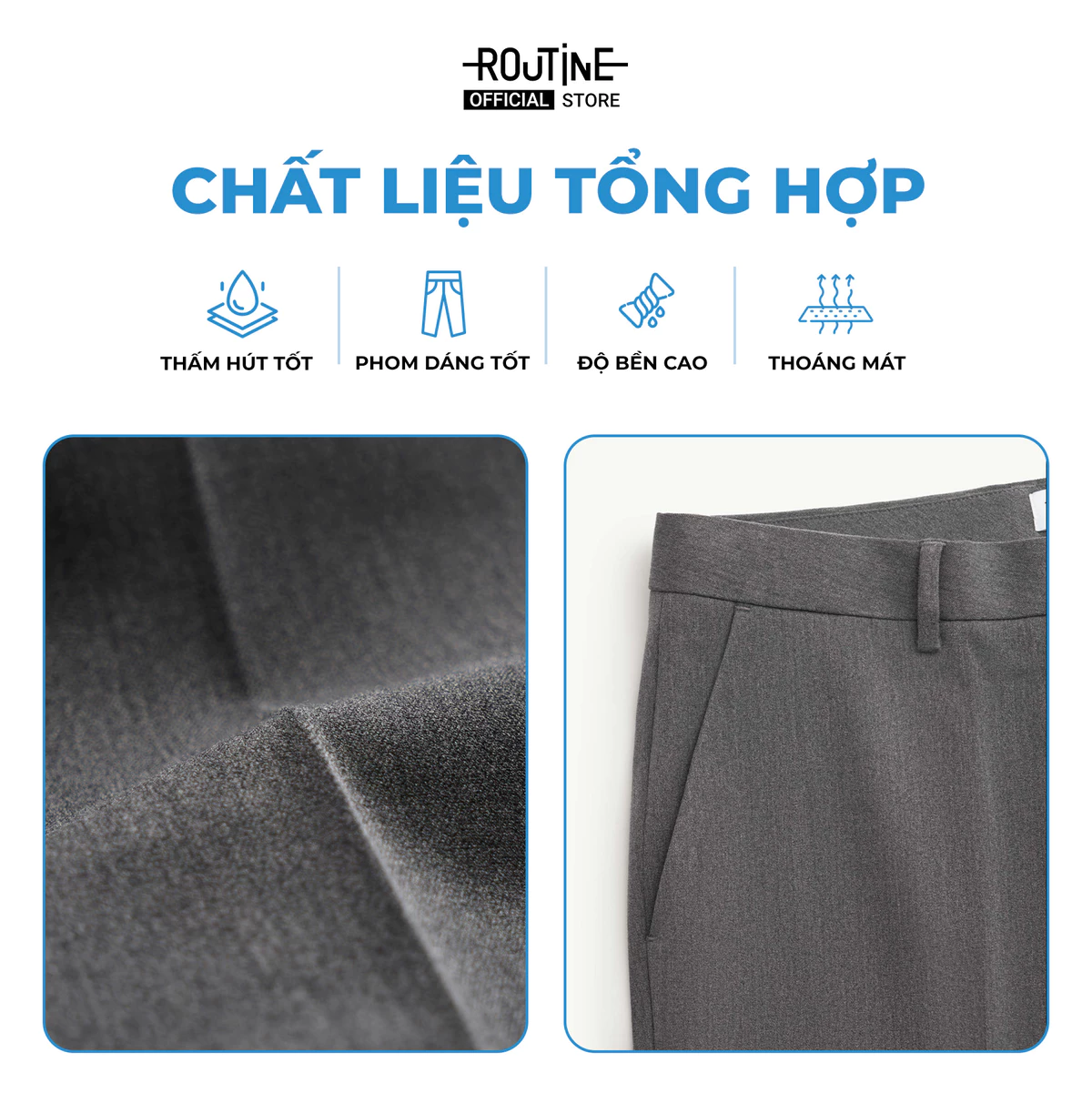[UP TO 15%++] Quần Tây Dài Nam Trơn Form Slim - Routine 10F24PFO044R1