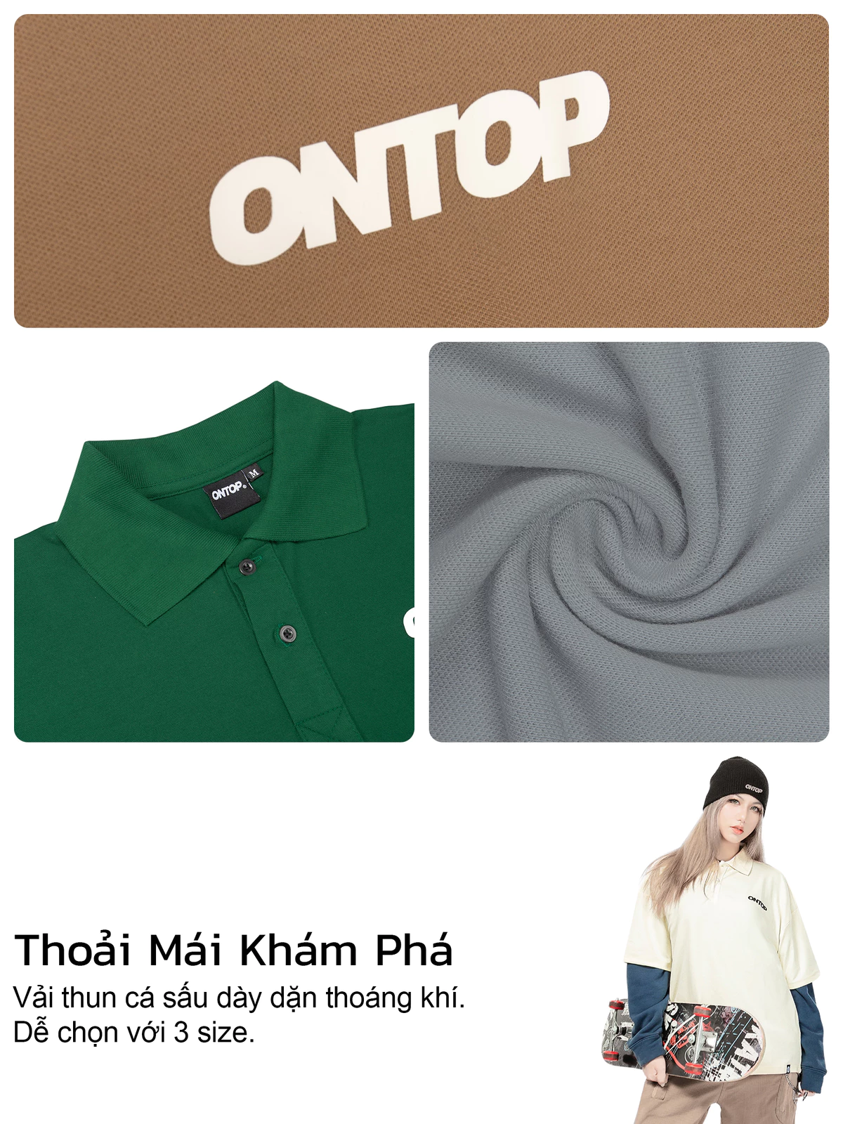 Polo oversize nam ONTOP | O14-T6-VC