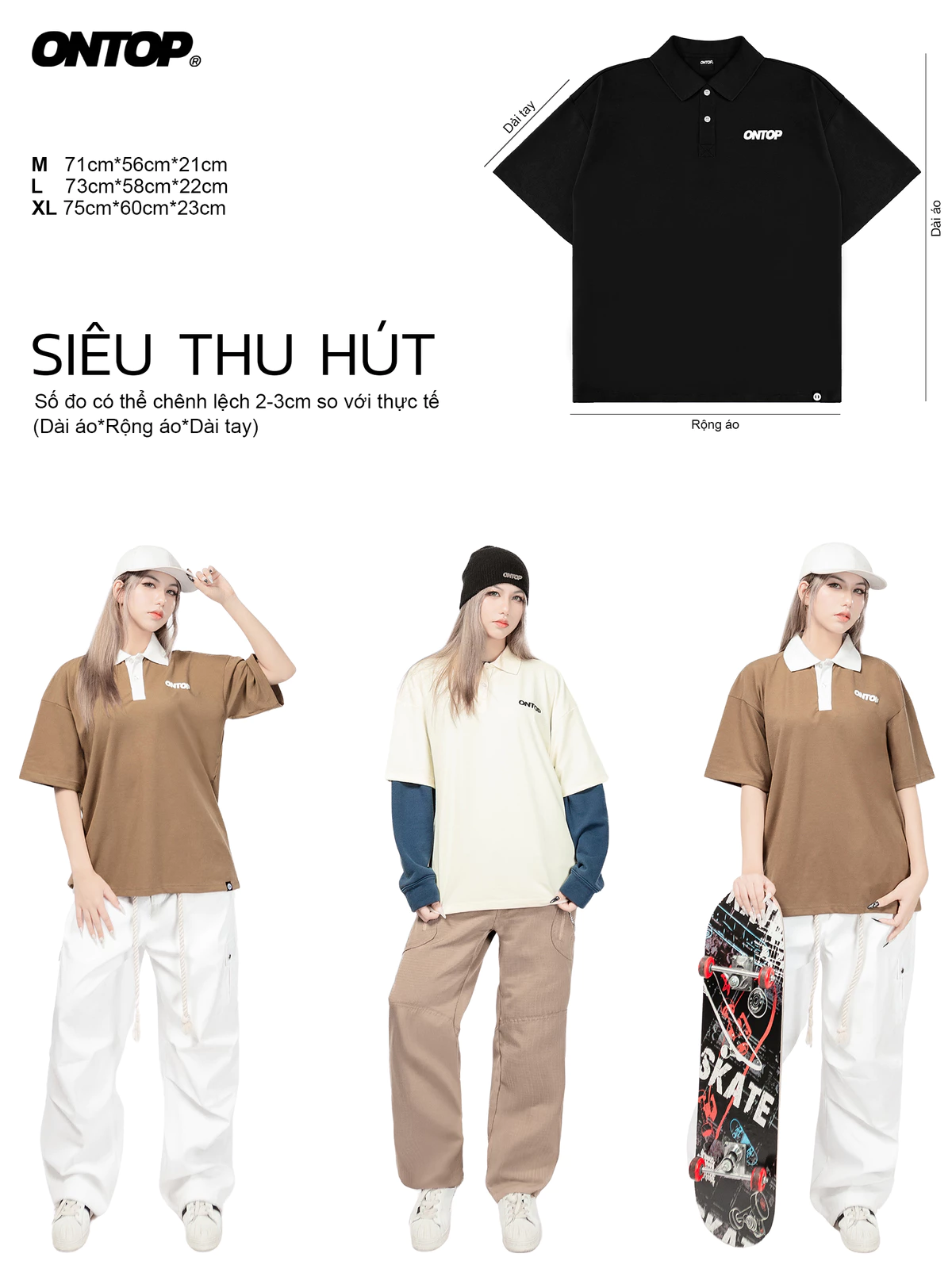 Polo oversize nam ONTOP | O14-T6-VC