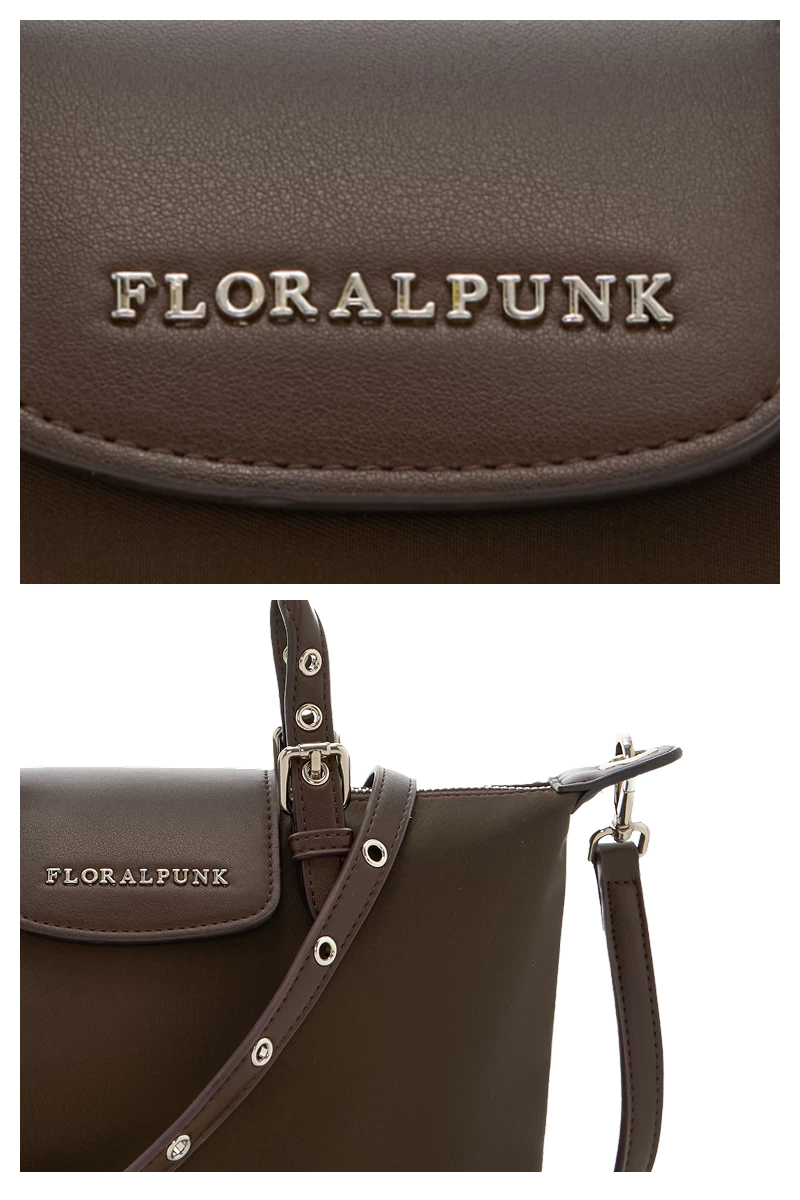 Túi Xách Floralpunk City Shopper Mini - Brown - Nylon Cao Cấp, Quai Da PU - Đeo Chéo/Xách Tay Thời Trang