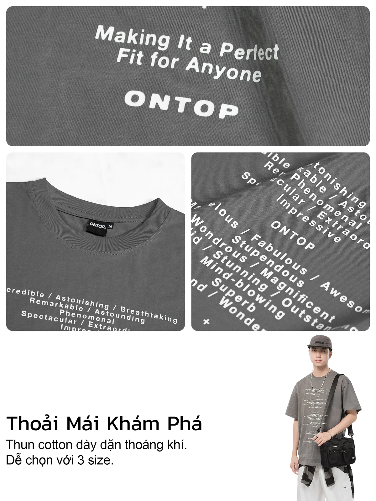 Áo phông màu đen ONTOP | O21-T7-D