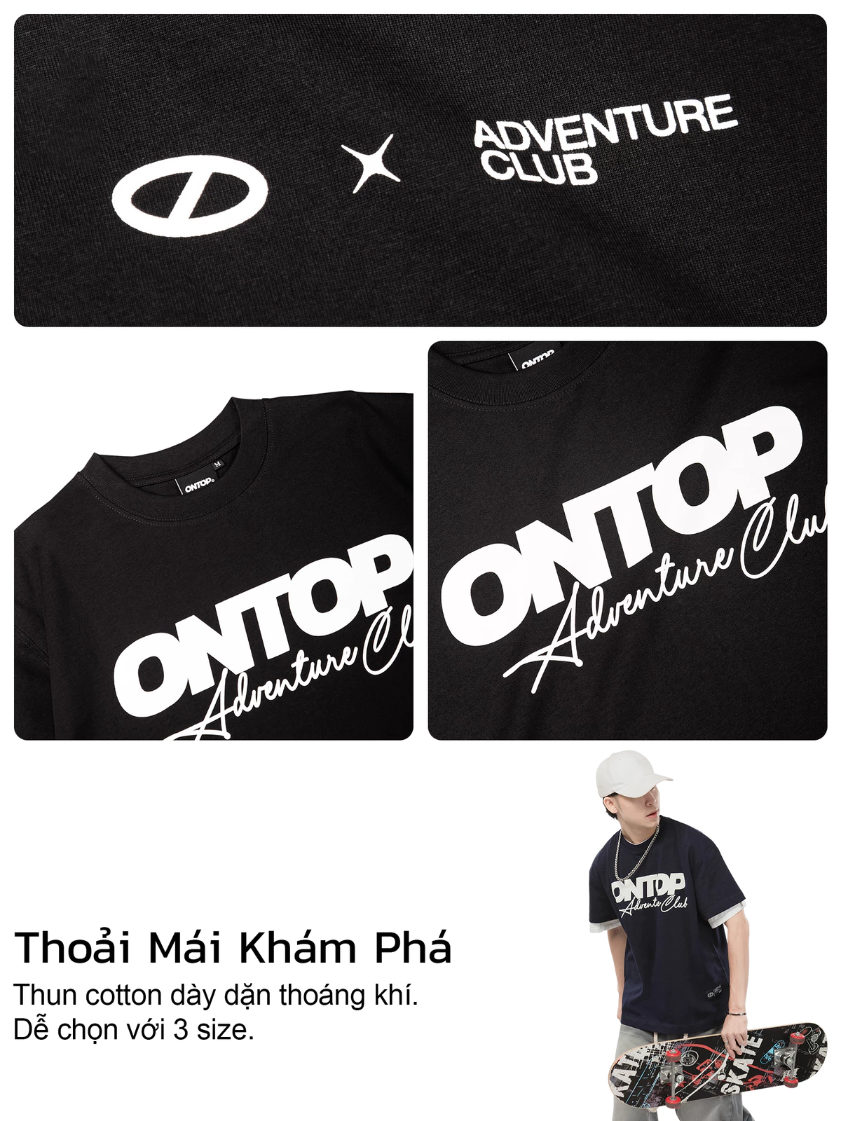 Áo thun xanh than nam ONTOP | O-T1-XDE