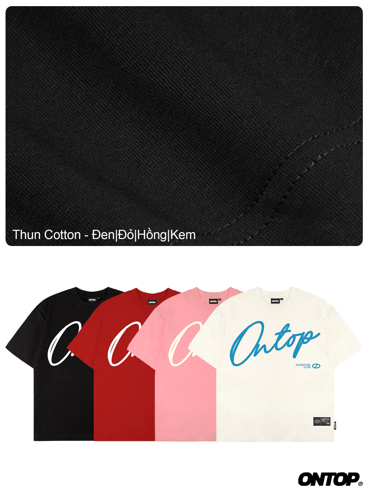 Áo thun boxy màu đỏ ONTOP | O-T2-DO