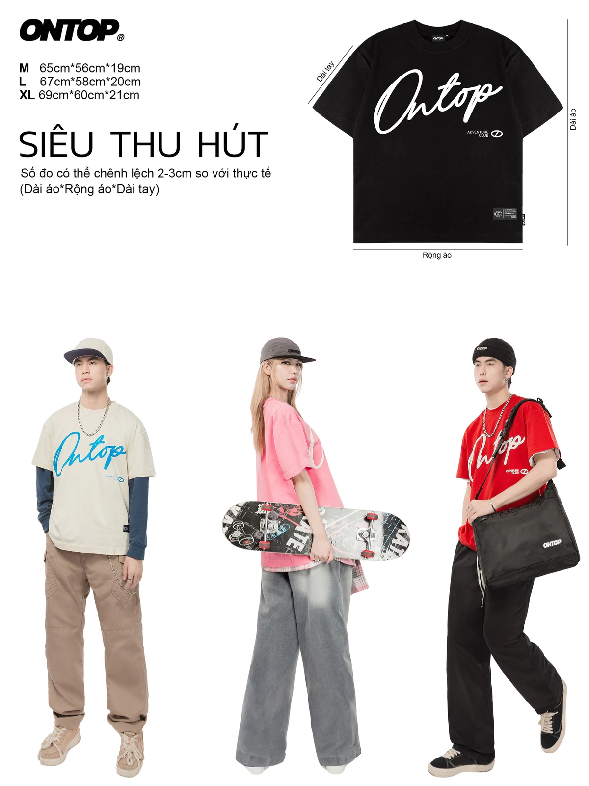 Áo thun boxy màu đỏ ONTOP | O-T2-DO