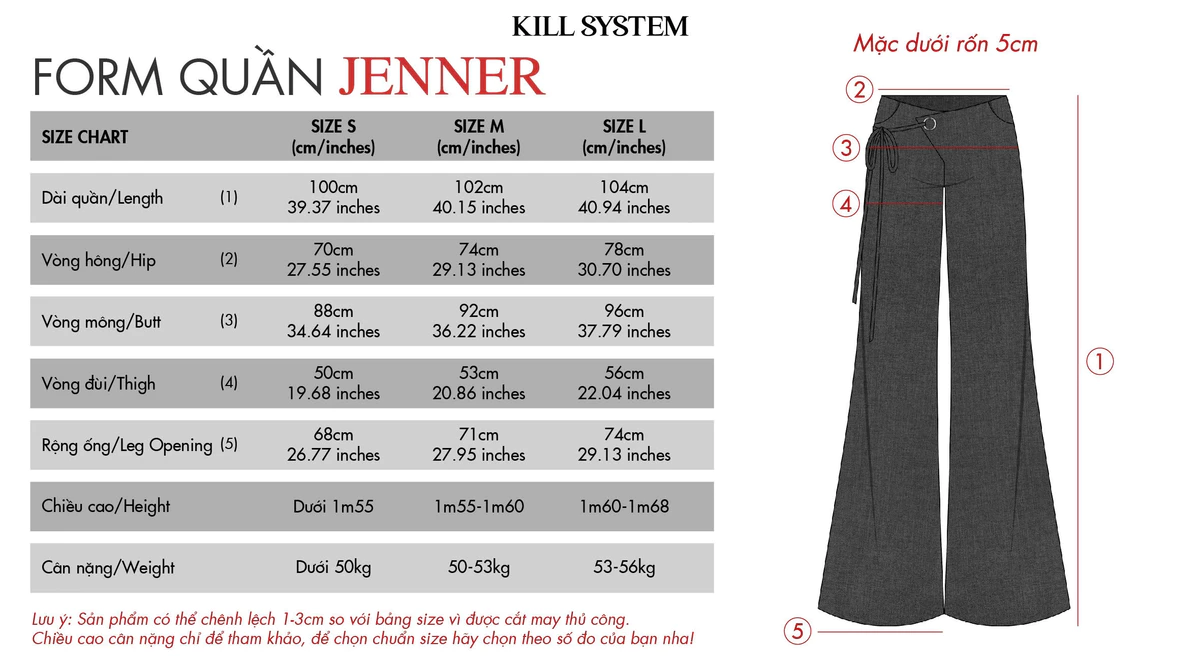[LINK MỚI] Quần tây ống loe JENNER cột chéo dây - KILLSYSTEM