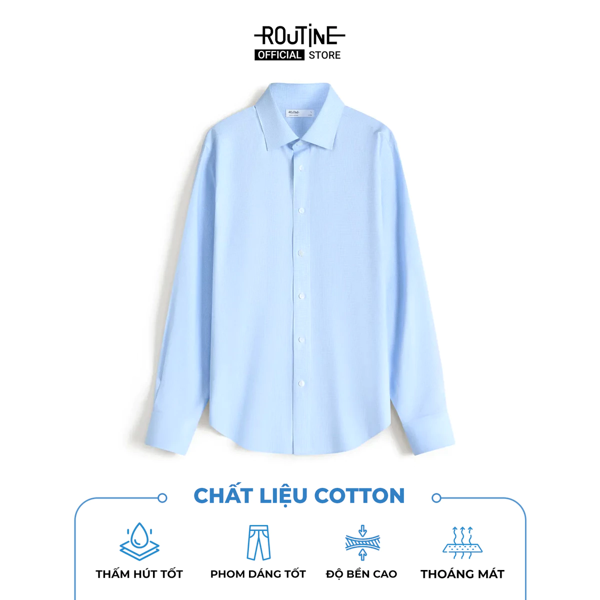 [MEMDAY MUA 2 GIẢM 70K] Áo Sơ Mi Tay Dài Nam Form Fitted - Routine 10F25SHL008