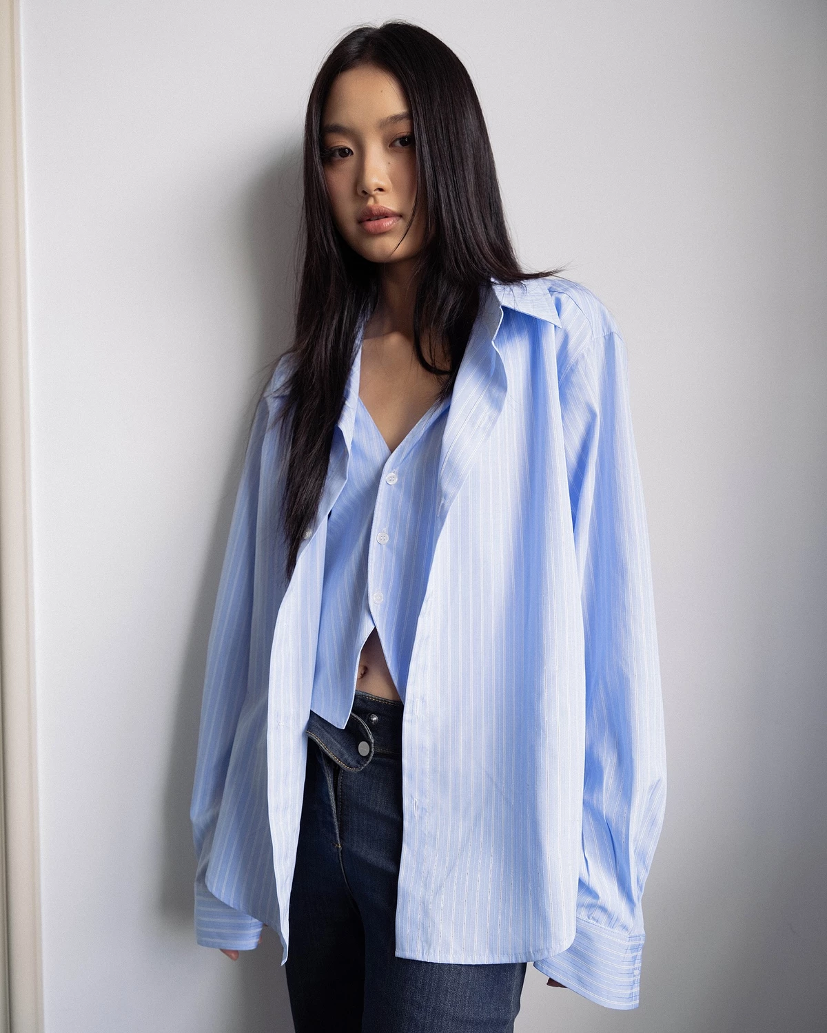 Áo Sơ Mi Tay Dài Phối Gile Chính Hãng 67PERCENT/ 67% - LAYERED TRIPED SHIRT