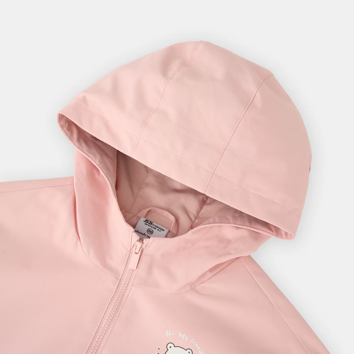 Áo Khoác Gió Bé Gái Dễ Thương 5S FASHION Can Phối Mũ Liền Ấm Áp G0AKG25005