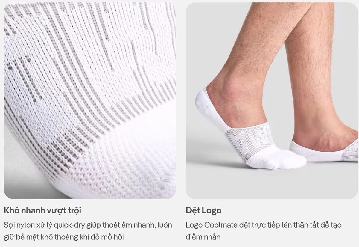 Tất Lười Nam Coolmate thoáng khí chống tuột