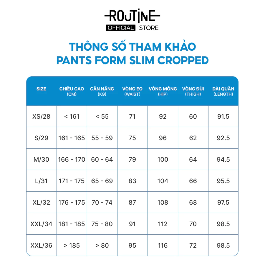Quần Tây Nam Dài Trơn Form Slim Cropped - Routine 10S25PFO004