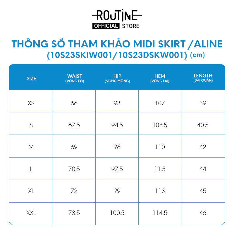 Chân Váy Denim Nữ Form A Line - Routine 10F25DSKW001