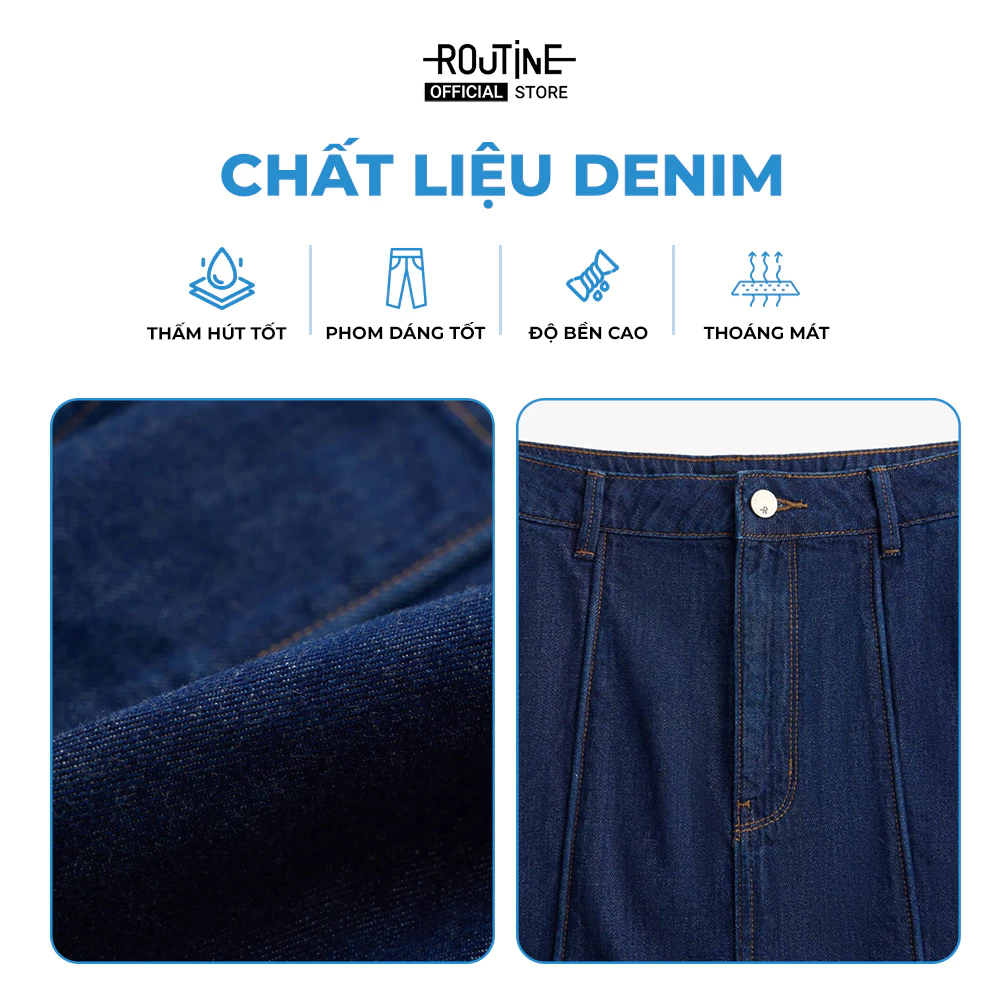 Chân Váy Denim Nữ Form A Line - Routine 10F25DSKW001