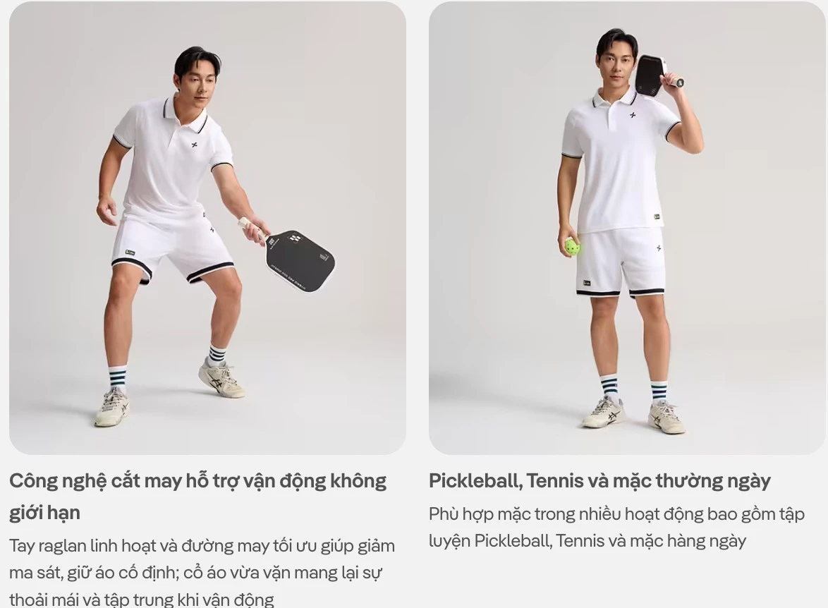 [VOUCHER 40%]Áo Polo thể thao Nam Pickleball Driveshot Essentials thấm hút, co giãn, nhanh khô Coolmate