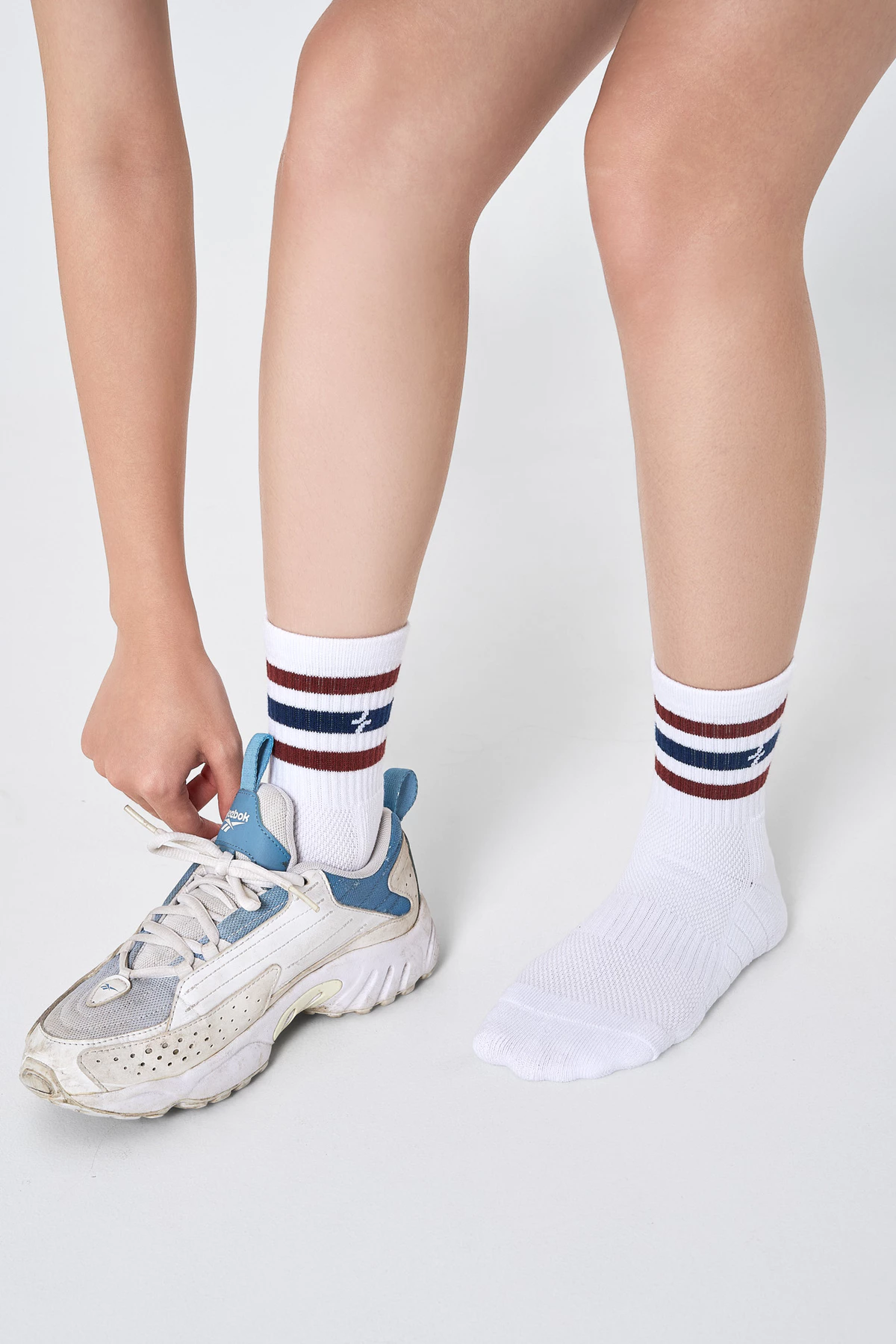 Tất Pickleball Cổ Trung Stripes Crew Coolmate